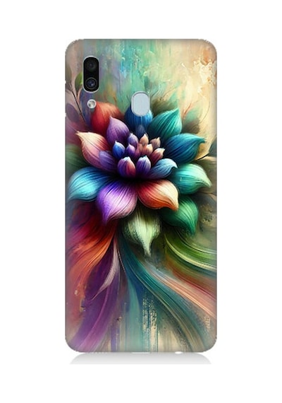 Samsung Galaxy A20 Uyumlu Renk Dalgasında Spiritüel Çiçek Desenli Silikon Kılıf Çok Renkli