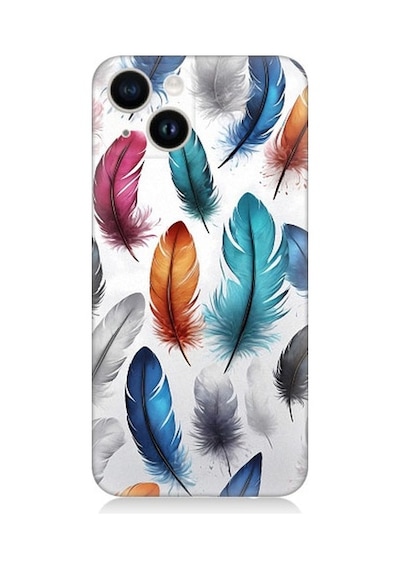 Apple Uyumlu iPhone 14 Plus Renkli Soft Tüyler Desenli Silikon Kılıf