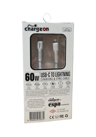 60 W Type-c - Lighting Hızlı Şarj Kablosu 1 Metre