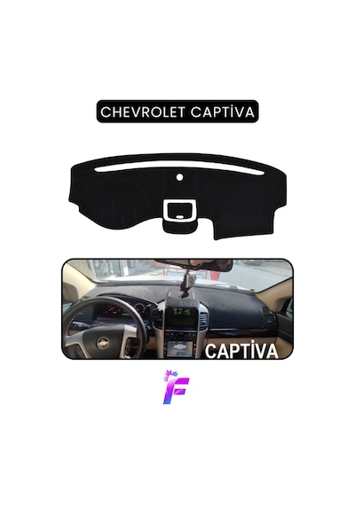 Chevrolet Captiva 2008-2011 Torpido Kılıfı Yansıma Ve Isı Engeller Kolay Montaj Ta24 Siyah
