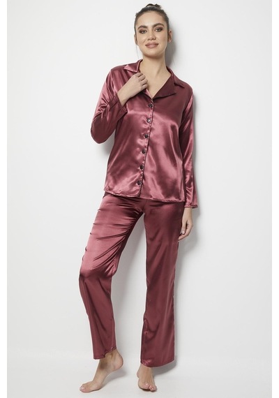 Doremi Miorre Uzun Kol Bayan Pijama Takım Saten