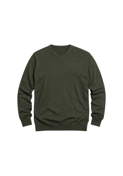 Battalmoda Erkek Büyük Beden Haki V Yaka Triko Kazak 3xl-4xl-5xl-6xl