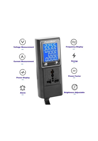 Powermaster Pm-26400 Volt Amper Watt Hz Güç Ölçer Dijital Ekranlı Powermeter