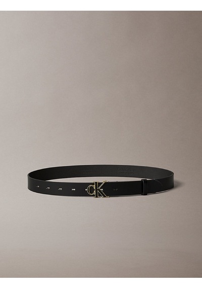 Kadın Round Ck Buckle 30mm Inlay Kemer Siyah