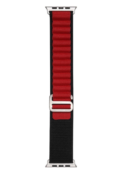 Zore Watch Ultra 49mm Clo Band-74 Hasır Kordon-siyah-kırmızı