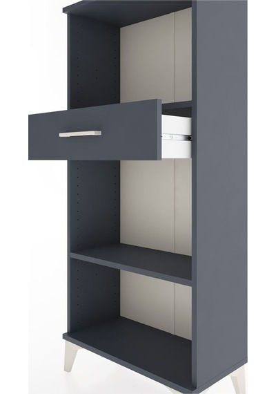 Hyperion Dolap 2 Raflı Tek Çekmeceli 60x44x134 Antrasit-antrasit Antrasit