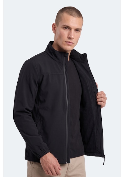 Slazenger Corral I Erkek İçi Polarlı Rüzgar Ve Su Geçirmez Softshell Siyah Mont & Kaban