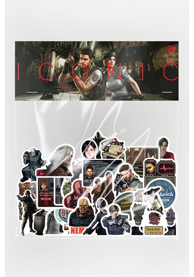 Resident Evil Iconic Sticker Paketi 32 Parça Kaliteli Su Geçirmez Etiket Seti Çok Renkli