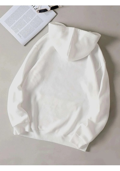 Startmore Unisex Beyaz Brooklyn Baskılı Kapüşonlu Sweatshirt Beyaz