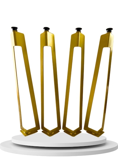 4 Adet 52cm Altın Sarısı Dekoratif Sehpa Ayağı