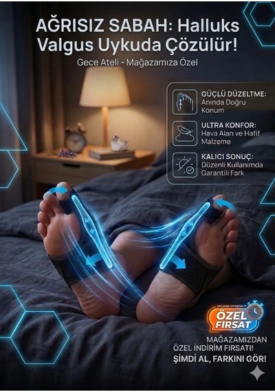Medikal Halluks Valgus Gece Ateli Ayak Baş Parmak Bunyon Koruyucu 1 Çift Sağ Ve Sol