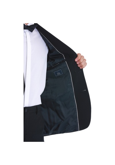 Hatemoğlu 33122124c003 Slim Fit Düz Çıkma Şal Yaka Smokin Damatlık Lacivert