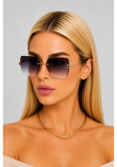 Kadın Güneş Gözlüğü Kristal Kare Kristal Kesim Uv400 Filtre Korumalı Çok Renkli 96289900
