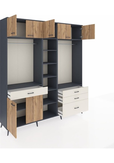 Hyperion Dolap 11 Raflı 4 Çekmeceli 2 Askılı 220x44x243 Antrasit-çam/aytaşı Atlas Çam/aytası Hyperion Dolap 11 Raflı 4 Çekmeceli 2 Askılı 220x44x243 Antrasit-çam/aytaşı Atlas Çam/aytası