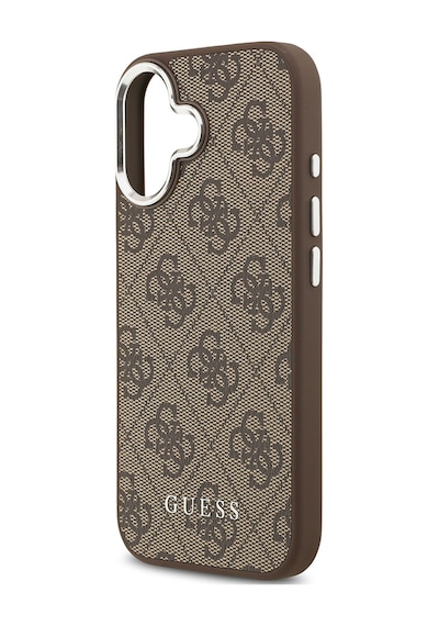 Apple Uyumlu iPhone 17  Kılıf Guess Lisanslı M-safe Şarj Özellikli 4g Klasik Yazı Logolu Kapak Kahverengi Kahverengi