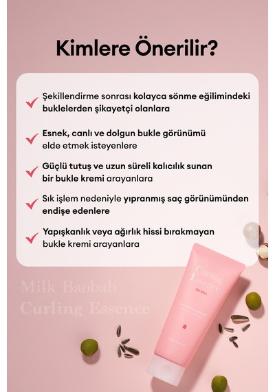 Hyalüronik Asit & Keratin İçeren Bukle Belirginleştirici Saç Kremi Mılk Baobab Curling Essence