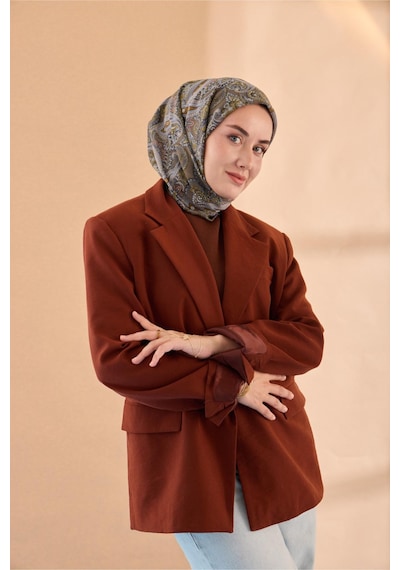 Silk Home Yaz Esintisi Eşarp 150002-07 Koyu Vizon, Vizon, Yağ Yeşili, Taba