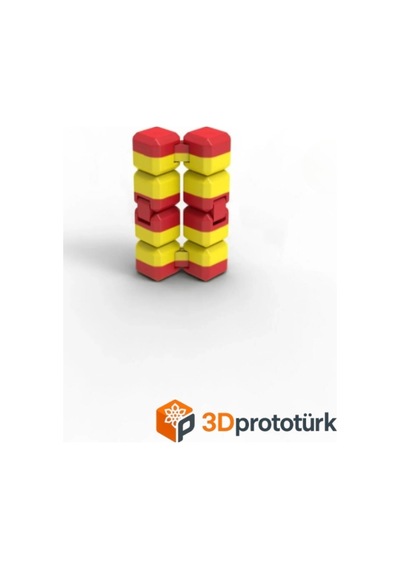 3dprototürk Sarı Kırmızı Taraftar Özel Seri Sonsuzluk Küpü Infinity Cube Fidget Toy Stres Giderici Hediyelik