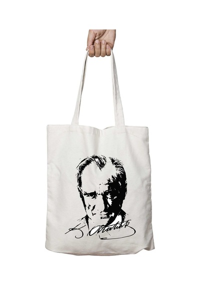 Art Hediye En Çok Satılan Atatürk İki Taraf Kalıcı Yıkanabilir Okul Plaj Omuz Bez Çanta Çok Renkli
