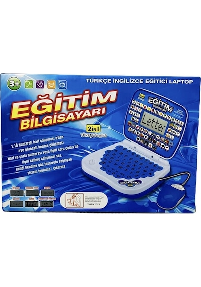 Gemril Mavi Eğitici Laptop 100 Fonksiyon Ekranlı Ingilizce Ve Türkçe Bilgisayar