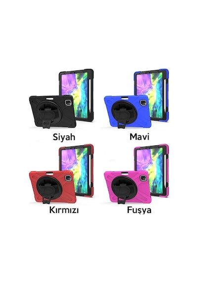 Apple Uyumlu iPad Air 4. Nesil 10.9 Kılıf Shockproof 3 Katmanlı Standlı Zırh (322803055)