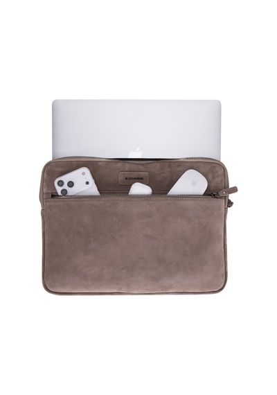 Mist Still Hakiki Süet Deri 15-16 İnç Macbook Uyumlu/laptop Kılıfı Vizon