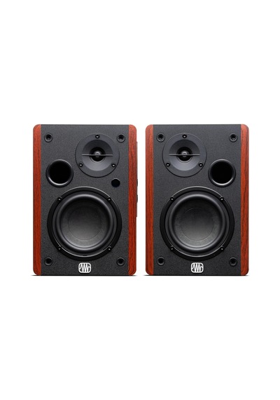 Eris Accent - Aktif Kitaplık Hoparlör Çift 4 İnç Woofer, 1 İnç İpek Kubbe Tweeter, 60w Class D, Trs/rca/aux Girişli, Uzaktan Kumandalı Ahşap Masaüstü Stereo Hoparlör Seti