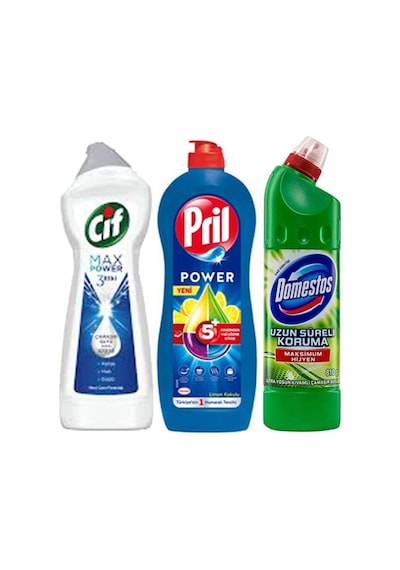 Domestos Cif Power Pril Limon Etkili 3'lü Temizlik Seti Diğer