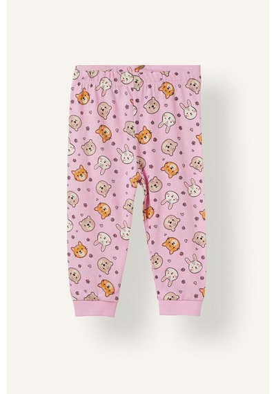 Defacto Desenli 2li Pijama Takımı Kız Bebek I3902a526auer105 Ekru-er105