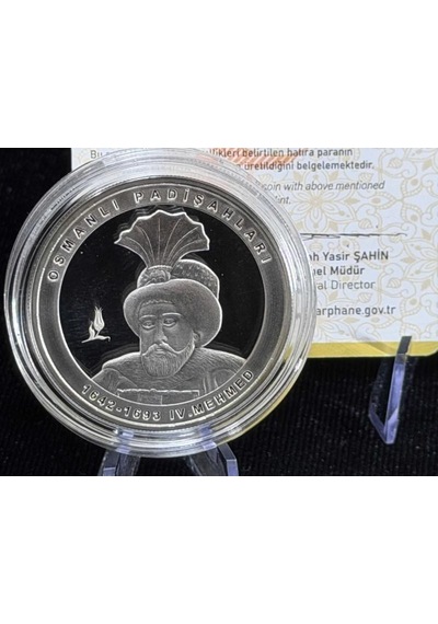 Iv. Mehmed Osmanlı Padişahları Serisi No:19 Gümüş Hatıra Sikkesi Darphane, 925 Ayar, Proof