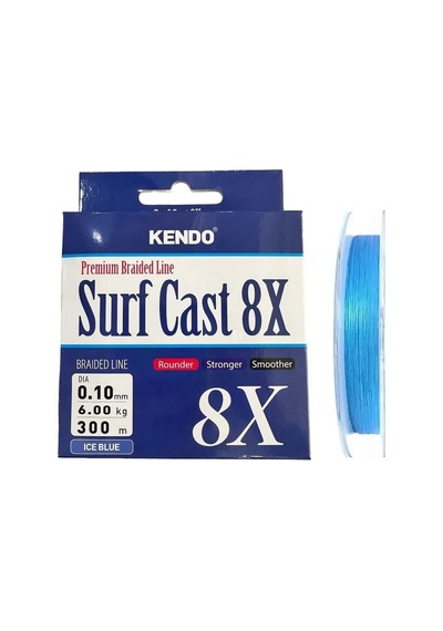 Kendo Surf Cast 8x Fighting 300mt 0,10mm Ice Blue Örgü İp Misina
