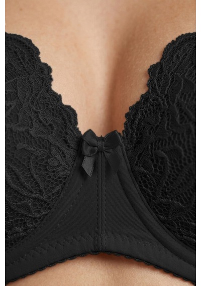 Cottonill Bra - Elora Siyah Büyük Beden Dantelli Balenli Minimizer Ayarlanabilir Askılı Kadın Sütyen Cottonill Bra - Elora Siyah Büyük Beden Dantelli Balenli Minimizer Ayarlanabilir Askılı Kadın Sütyen