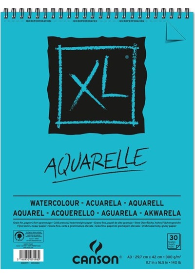 Canson Xl Sulu Boya Spiralli Bloklar Spp Canxl Aquarelle 30 Syf A3 300 Gr