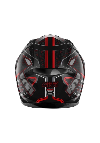 Givi 50.8 Kapalı Motosiklet Kaskı Kırmızı - Siyah - Titanyum