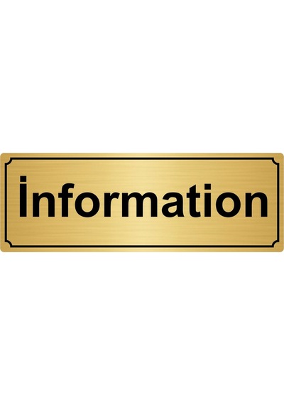 Information Yönlendirme Levhası 7Cmx20Cm Altın Renk Metal