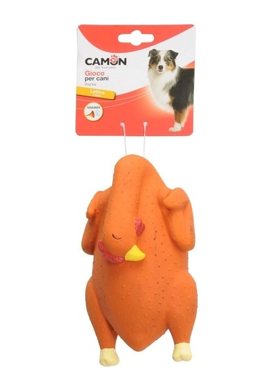 Camon İç Dolgulu Lateks Gıcırtılı Tavuk Şeklinde Eğlenceli Köpek Oyuncağı 19 Cm