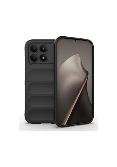 Xiaomi Poco F8 Pro Kılıf Kamera Korumalı Esnek Silikon Parmak Şeritli Pazarplus Lacivert