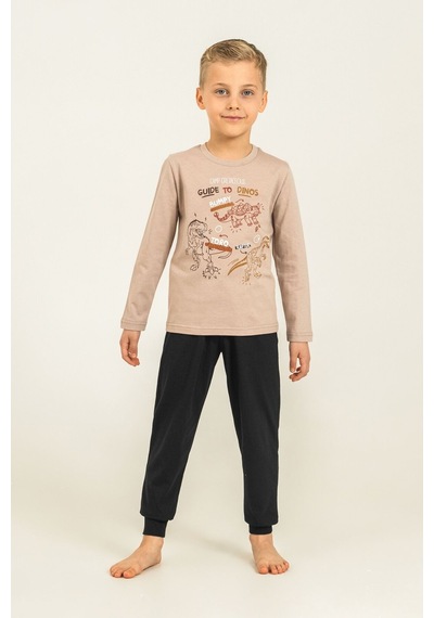 Rolypoly Erkek Çocuk Sarı Guide To Dinos Uzun Kol Pijama Takım Rp3861-c-v2 Rp3861-c-v2