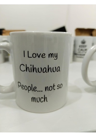 I Love My Chihuahua Kupa - Chihuahua Sevgisi Seramik Bardak Köpek Sahibi Hediyesi 325ml Diğer