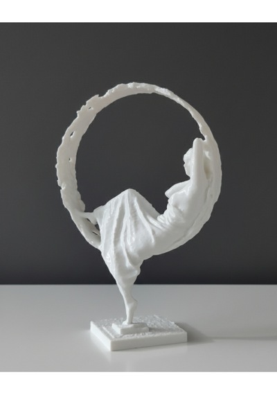 Sanatsal Halka Figür Dekorasyonu - Kadın Figürlü - 3d Baskı 18 Cm 18 X 12