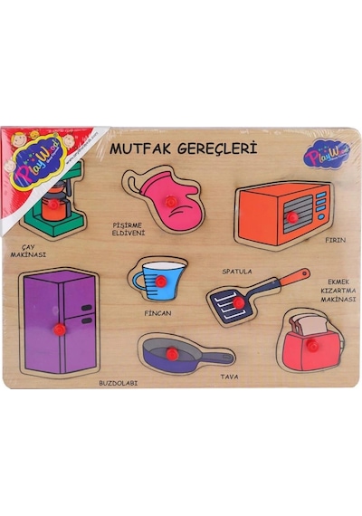 Mey İthalat Ony-168-169 Ahşap Tutmalı Mutfak Gereçleri - Oyuncak