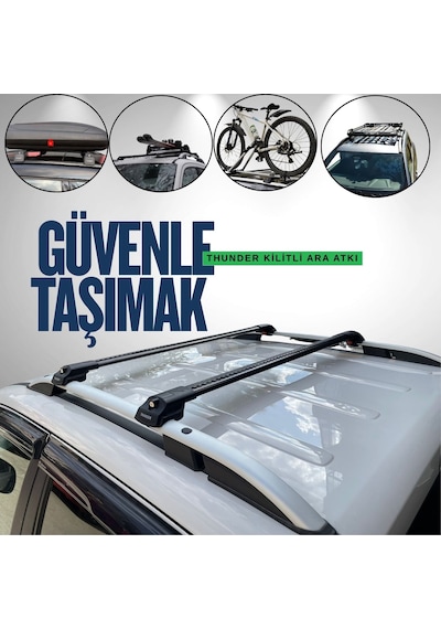 Renault Duster 2024-2026 Thunder Kilitli Port Bagaj Ara Atkı Tavan Barı Siyah