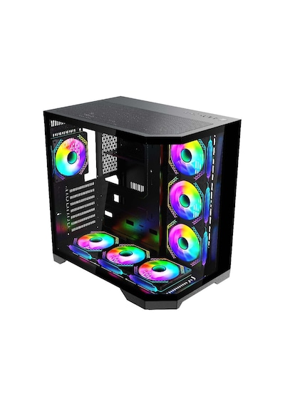 F-7 Edge 7x Argb Pwm Fan Siyah Atx Akvaryum Gaming Kasa Oyuncu Kasası