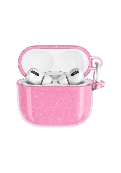Airpods 4 2024 A3053-a3050-a3054-a3056-a3055-a3057 Uyumlu Kılıf Parlayan Simli Saydam Renkli Kılıf Airbag 32 - Pembe - T34797