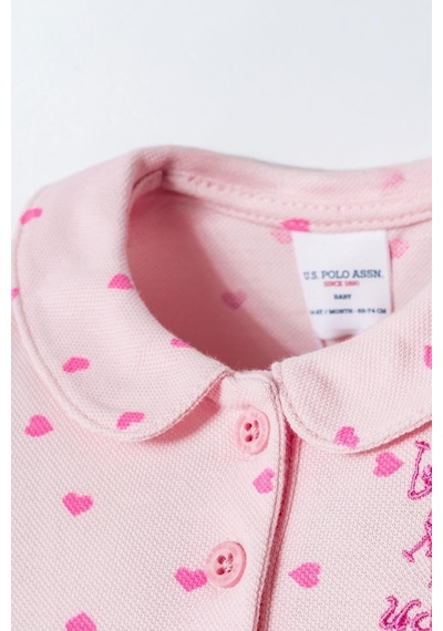 U.S. Polo Assn. U.s. Polo Assn Kız Bebek 2 Li Şort T-şhirt Takım Pudra-2340 Pudra