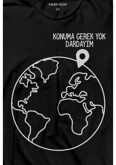 Konuma Gerek Yok Dünya Minimal Uzun Kollu Tişört Baskılı T-shirt 001