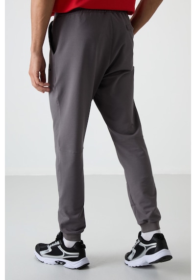 Tommy Life Koyu Gri Pamuklu Yumuşak Dokulu Comfort Fit Nakışlı Erkek Jogger - 82123 Koyu Gri