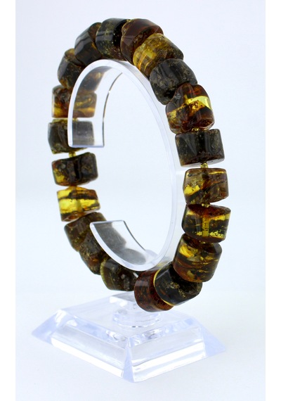 Kehribar Bileklik Amorf Tasarım Ambergold Blk23-139 Çok Renkli