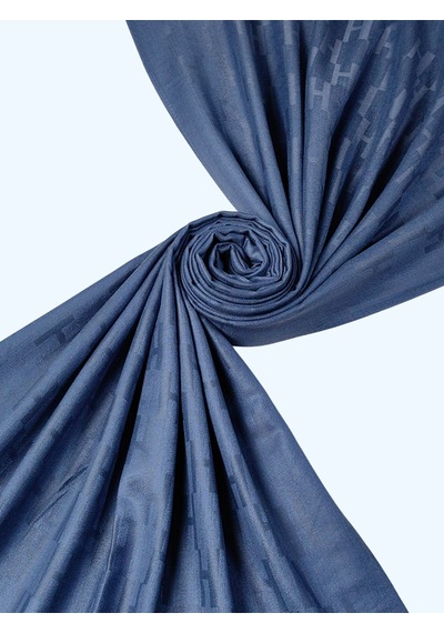 Mim Eşarp Işıl İpek - H Desen Kaşmir İpek Şal 75x190 Cm İndigo
