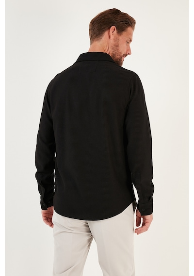 Buratti Pamuklu Çift Cepli Uzun Kollu Regular Fit Kışlık Erkek Gömlek Cf24W127221 Siyah Buratti Pamuklu Çift Cepli Uzun Kollu Regular Fit Kışlık Erkek Gömlek Cf24W127221 Siyah